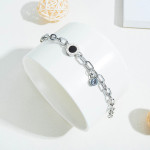 Arihant Stainless Steel Silver Plated CZ Studded Anti Tarnish Roman Numerals Bracelet