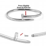 Arihant Silver Plated Stainless Steel Anti Tarnish AD Studded Nail Bracelet