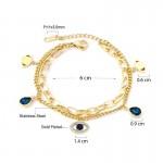 Arihant Gold Plated Stainless Steel Anti Tarnish Crystal Studded Evil Eye Bracelet