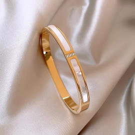 Arihant Stainless Steel Gold Plated Mother Of Pearls Contemporary Bracelet