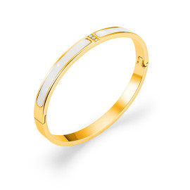 Arihant Stainless Steel Gold Plated Mother Of Pearls Contemporary Bracelet