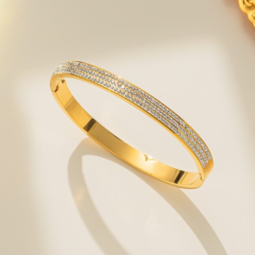 Arihant Stainless Steel Gold Plated Triple Lines A...