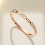 Arihant Stainless Steel Rose Gold Plated Mother Of Pearls Geometric Bracelet