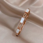 Arihant Stainless Steel Rose Gold Plated Mother Of Pearls Geometric Bracelet