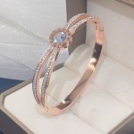 Arihant Stainless Steel Rose Gold Plated Roman Numerals American Diamond Studded Bracelet