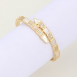 Arihant Stainless Steel Gold Plated Mother Of Pearl Snake Styled AD Studded Bracelet