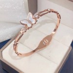 Arihant Stainless Steel Rose Gold Plated Butterfly inspired Mother Of Pearls Contemporary Bracelet