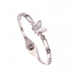 Arihant Stainless Steel Silver Plated Butterfly inspired Mother Of Pearls Contemporary Bracelet