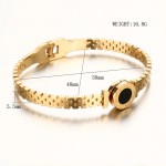 Arihant Stainless Steel Gold Plated Roman numerals Zig Zag Style Contemporary Bracelet