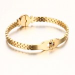 Arihant Stainless Steel Gold Plated Roman numerals Zig Zag Style Contemporary Bracelet
