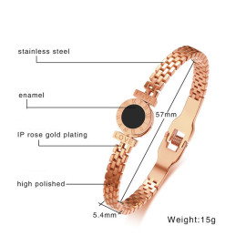 Arihant Stainless Steel Rose Gold Plated Roman numerals Zig Zag Style Contemporary Bracelet