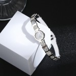 Arihant Stainless Steel Silver Plated Mother Of Pearl Roman Numerals AD Studded Bracelet