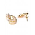 Gold Plated Traditional White Floral AD Earrings 6042