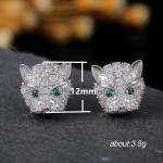 Arihant Silver Plated Green Eyed Contemporary Earrings