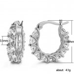 Arihant Silver Plated American Diamond Studded Contemporary Hoop Earrings
