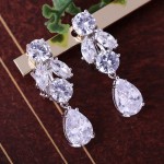 Arihant Silver Plated American Diamond Studded Contemporary Crushed Ice Cut Drop Earrings