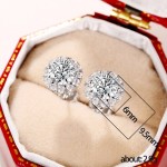 Arihant Silver Plated American Diamond Studded Round Shape Stud Earrings
