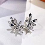 Arihant Silver Plated American Diamond Studded Dual Star Shaped Earrings