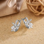 Arihant Silver Plated American Diamond Studded Dual Star Shaped Earrings