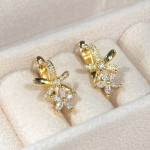 Arihant Gold Plated American Diamond Studded Dual Star Shaped Earrings