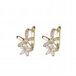 Arihant Gold Plated American Diamond Studded Dual Star Shaped Earrings