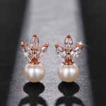 Arihant Rose Gold Plated American Diamond Studded Korean Earrings