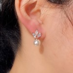 Arihant Rose Gold Plated American Diamond Studded Korean Earrings