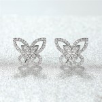 Arihant Silver Plated American Diamond Studded Butterfly Shaped Korean Earrings