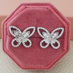 Arihant Silver Plated American Diamond Studded Butterfly Shaped Korean Earrings