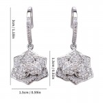 Arihant Silver Plated American Diamond Studded Floral Rose themed Drop Earrings
