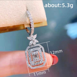 Arihant Silver Plated American Diamond Studded Iconic Luxury Geometric Drop Earrings