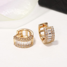 Arihant Gold Plated American Diamond Studded Contemporary Hoop Earrings