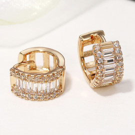 Arihant Gold Plated American Diamond Studded Contemporary Hoop Earrings