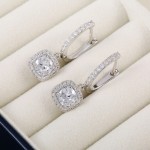Arihant Silver Plated American Diamond Studded Rectangular Crushed Ice Cut Drop Earrings