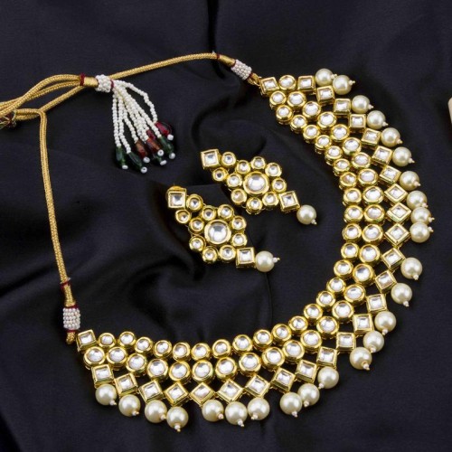 Arihant Conventional Kundan Pearl Necklace Set 148...