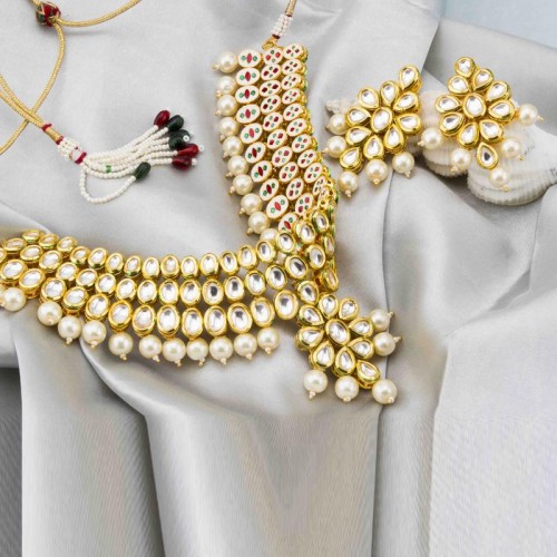 Arihant Contemporary Kundan Pearl Necklace Set 149...