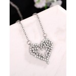 Arihant Silver Plated American Diamond Studded Heart Themed Pendant