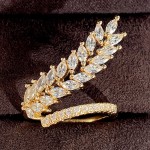 Arihant Gold-Plated CZ Stone-Studded Leaf inspired Adjustable Finger Ring