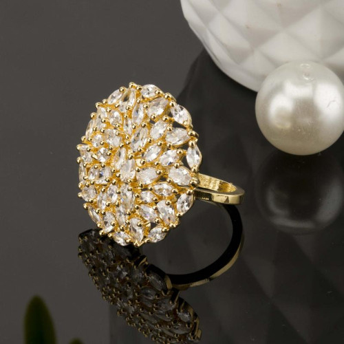 Arihant Gold Toned Stone Studded Adjustable Ring 5...