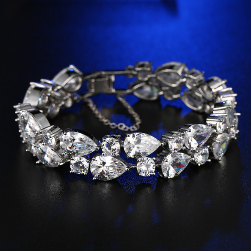 Arihant Platinum Plated Silver CZ Bracelet 3015