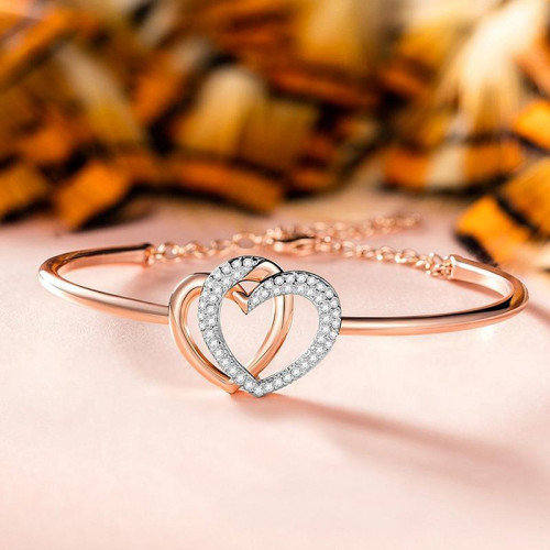 Arihant Rose Gold Plated American Diamond Heart De...