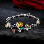 Arihant Platinum Plated Multicolour Crystal Elements Fashion Bracelet 3167