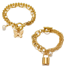 Arihant Jewellery For Women Gold Toned Gold Plated Bracelet Combo