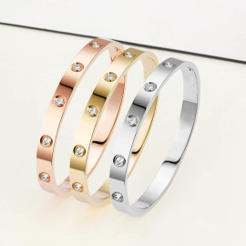 Arihant Jewellery For Women Contemporary Rose-Silver-Gold Plated Love AD Bracelet Combo