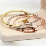 Arihant Gold, Rose Gold and Silver Plated Stainless Steel Anti Tarnish Nail Bracelet Combo of 3