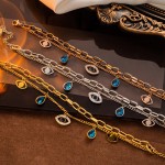 Arihant Gold, Rose Gold and Silver Plated Stainless Steel Anti Tarnish Crystal Studded Evil Eye Bracelet Combo of 3