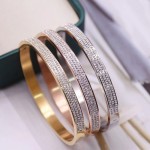 Arihant Stainless Steel Gold, Rose Gold and Silver Plated Triple Lines AD Studded Contemporary Bracelet