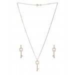 Gold Plated Hearts Golden Key Shaped Jewellery Set 4076 4076