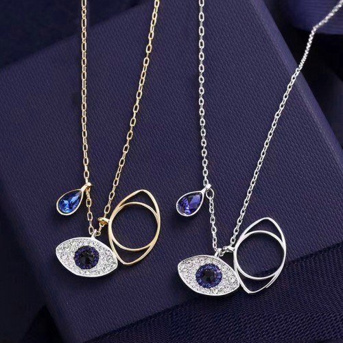 Arihant Stainless Steel Gold Plated & Silver Plated American Diamond Studded Evil Eye Pendant