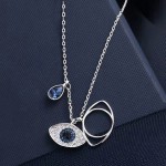 Arihant Stainless Steel Rose Gold Plated & Silver Plated American Diamond Studded Evil Eye Pendant